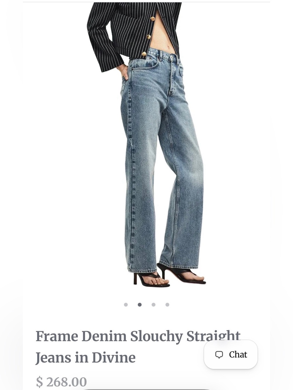 Frame Denim Slouchy Straight Jeans in Light Blue